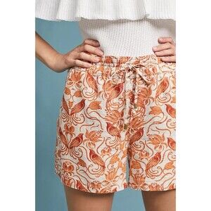 Anthropologie Pull On Linen Shorts Small Breezy Boho Relaxed Beach Tapestry
